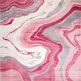 Ultra Soft Area Rug, Non Slip, Stain Resistant, Washable Area Rugs for Living Room, Bedroom, Trendy Abstract Marble Aesthetic(Pink)