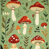 Cozy Earthy Tones Mushroom Design(Green)