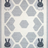 Ultra Soft Area Rug, Non Slip, Stain Resistant, Washable Area Rugs for Living Room, Bedroom, Soft Earthy Tones with Bunny Design(Gray)