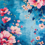Ultra Soft Area Rug, Non Slip, Stain Resistant, Washable Area Rugs for Living Room, Bedroom, Cozy Earthy Symmetrical Patterns(Blue)