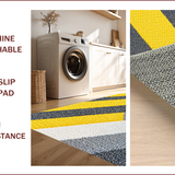 Ultra Soft Area Rug, Non Slip, Stain Resistant, Washable Area Rugs for Living Room, Bedroom, Modern Striped Yellow Grey Bathroom Quick Dry Rug(Yellow)