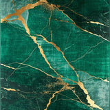 Ultra Soft Area Rug, Non Slip, Stain Resistant, Washable Area Rugs for Living Room, Bedroom, Gilded Abstract Swirling Texture(Green)