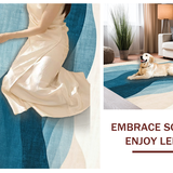 Elegant Blue Toned Artful Design(Beige)