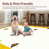 Ultra Soft Area Rug, Non Slip, Stain Resistant, Washable Area Rugs for Living Room, Bedroom, Elegant Light Toned Fungi Graphic(Yellow)