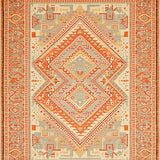 Ultra Soft Area Rug, Non Slip, Stain Resistant, Washable Area Rugs for Living Room, Bedroom, Chic Monochrome Diamond Pattern(Orange)