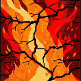 Ultra Soft Area Rug, Non Slip, Stain Resistant, Washable Area Rugs for Living Room, Bedroom, Edgy Cracked Surface Artistic Flair(Orange)