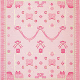 Ultra Soft Area Rug, Non Slip, Stain Resistant, Washable Area Rugs for Living Room, Bedroom, Delicate Cute Floral Accents(Pink)