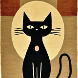 Ultra Soft Area Rug, Non Slip, Stain Resistant, Washable Area Rugs for Living Room, Bedroom, Charming Playful Feline Artwork(Beige)