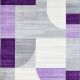 Ultra Soft Area Rug, Non Slip, Stain Resistant, Washable Area Rugs for Living Room, Bedroom, Playful Colorful Symmetrical Motif(Purple)