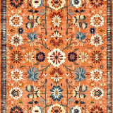 Ultra Soft Area Rug, Non Slip, Stain Resistant, Washable Area Rugs for Living Room, Bedroom, Earthy Southwestern Tile Design(Orange)