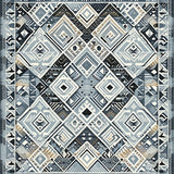 Ultra Soft Area Rug, Non Slip, Stain Resistant, Washable Area Rugs for Living Room, Bedroom, Rustic Textured Diamond Layout(Blue)