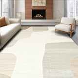 Ultra Soft Area Rug, Non Slip, Stain Resistant, Washable Area Rugs for Living Room, Bedroom, Boho Cream Abstract Design(Beige)