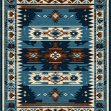 Ultra Soft Area Rug, Non Slip, Stain Resistant, Washable Area Rugs for Living Room, Bedroom, Rustic Geometric Tribal Elegance(Blue)