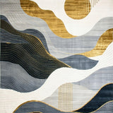Stylish Tiled Grey and Gold Blend(Gray)