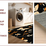 Ultra Soft Area Rug, Non Slip, Stain Resistant, Washable Area Rugs for Living Room, Bedroom, Boho Insect Print Low Pile(Black)