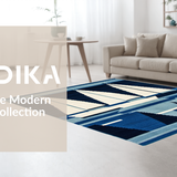 Ultra Soft Area Rug, Non Slip, Stain Resistant, Washable Area Rugs for Living Room, Bedroom, Elegant Blue Maritime Design(Blue)