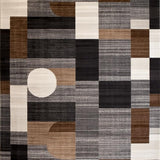 Ultra Soft Area Rug, Non Slip, Stain Resistant, Washable Area Rugs for Living Room, Bedroom, Vivid Colorful Geometric Arrangement(Brown)