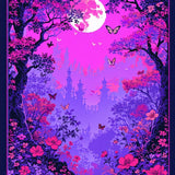 Ultra Soft Area Rug, Non Slip, Stain Resistant, Washable Area Rugs for Living Room, Bedroom, Whimsical Butterfly Moonlit Artwork(Purple)