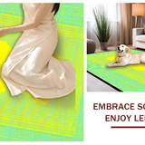Ultra Soft Area Rug, Non Slip, Stain Resistant, Washable Area Rugs for Living Room, Bedroom, Sunny Playful Curved Motif(Yellow)