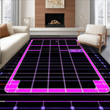 Ultra Soft Area Rug, Non Slip, Stain Resistant, Washable Area Rugs for Living Room, Bedroom, Retro Gaming-Inspired Color Burst(Purple)