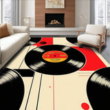 Ultra Soft Area Rug, Non Slip, Stain Resistant, Washable Area Rugs for Living Room, Bedroom, Retro Music Cassette Style(Black)