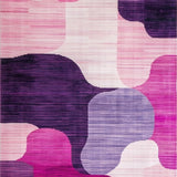Ultra Soft Area Rug, Non Slip, Stain Resistant, Washable Area Rugs for Living Room, Bedroom, Artistic Washable Area Rug Featuring Soft Pinks and Deep Purples(Pink)