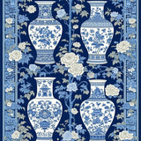 Ultra Soft Area Rug, Non Slip, Stain Resistant, Washable Area Rugs for Living Room, Bedroom, Rustic Tan Tiled Ginger Jar Aesthetic(Blue)