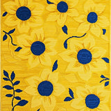 Ultra Soft Area Rug, Non Slip, Stain Resistant, Washable Area Rugs for Living Room, Bedroom, Dynamic Irregular Floral Statement(Yellow)