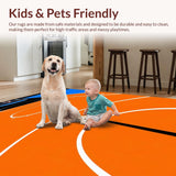 Ultra Soft Area Rug, Non Slip, Stain Resistant, Washable Area Rugs for Living Room, Bedroom, Youthful Urban Sport Theme(Orange)
