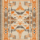 Ultra Soft Area Rug, Non Slip, Stain Resistant, Washable Area Rugs for Living Room, Bedroom, Sophisticated Lattice Design with Warm Hues(Orange)