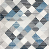 Ultra Soft Area Rug, Non Slip, Stain Resistant, Washable Area Rugs for Living Room, Bedroom, Rustic Textured Geometric Aesthetic(Gray)