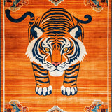 Ultra Soft Area Rug, Non Slip, Stain Resistant, Washable Area Rugs for Living Room, Bedroom, Whimsical Tibetan Style Floor Decor(Orange)