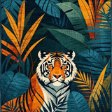Lush Deep Blue Garden Elements(Blue)