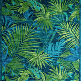Ultra Soft Area Rug, Non Slip, Stain Resistant, Washable Area Rugs for Living Room, Bedroom, Vibrant Boho Botanical Aesthetic(Blue)