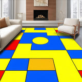 Ultra Soft Area Rug, Non Slip, Stain Resistant, Washable Area Rugs for Living Room, Bedroom, Dynamic Cheerful Hopscotch Theme(Yellow)