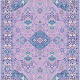 Ultra Soft Area Rug, Non Slip, Stain Resistant, Washable Area Rugs for Living Room, Bedroom, Sophisticated Ogee Patterned Delight(Purple)