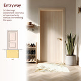 Ultra Soft Area Rug, Non Slip, Stain Resistant, Washable Area Rugs for Living Room, Bedroom, Artistic Floral Beige and Ivory Tones Modern Design(Beige)