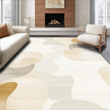 Beige & Ivory Abstract Art Non Slip Home Decor(Beige)