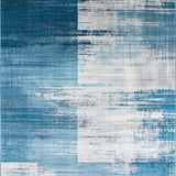 Ultra Soft Area Rug, Non Slip, Stain Resistant, Washable Area Rugs for Living Room, Bedroom, Contemporary Distressed Abstract Motif(Blue)