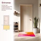 Ultra Soft Area Rug, Non Slip, Stain Resistant, Washable Area Rugs for Living Room, Bedroom, Pink and Orange Rainbow Rug(Orange)