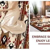 Ultra Soft Area Rug, Non Slip, Stain Resistant, Washable Area Rugs for Living Room, Bedroom, Native American Inspired Design(Brown)