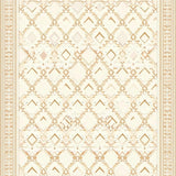 Ultra Soft Area Rug, Non Slip, Stain Resistant, Washable Area Rugs for Living Room, Bedroom, Transitional Beige Lattice Area With Interlocking Diamond Design(Beige)