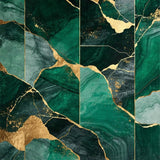 Elegant Geometric Gold Green Fusion(Green)