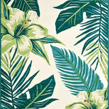 Ultra Soft Area Rug, Non Slip, Stain Resistant, Washable Area Rugs for Living Room, Bedroom, Lively Tropical Floral Arrangement(White)