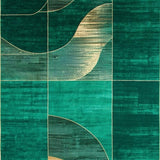 Ultra Soft Area Rug, Non Slip, Stain Resistant, Washable Area Rugs for Living Room, Bedroom, Luxurious Fluffy Asymmetrical Design(Green)