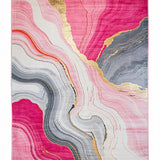 Ultra Soft Area Rug, Non Slip, Stain Resistant, Washable Area Rugs for Living Room, Bedroom, Stylish Contemporary Artistic Blend(Pink)