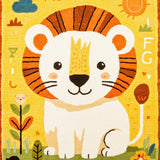 Ultra Soft Area Rug, Non Slip, Stain Resistant, Washable Area Rugs for Living Room, Bedroom, Engaging Colorful Lettering Display(Yellow)