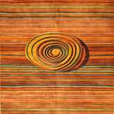 Ultra Soft Area Rug, Non Slip, Stain Resistant, Washable Area Rugs for Living Room, Bedroom, Vibrant Abstract Spiral Aesthetic(Orange)
