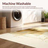 Ultra Soft Area Rug, Non Slip, Stain Resistant, Washable Area Rugs for Living Room, Bedroom, Luxurious Gold Foil Inspired Runner Featuring Sleek Monochrome Design(Beige)