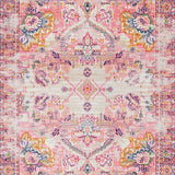 Ultra Soft Area Rug, Non Slip, Stain Resistant, Washable Area Rugs for Living Room, Bedroom, Adorable Pastel Garden Design(Pink)